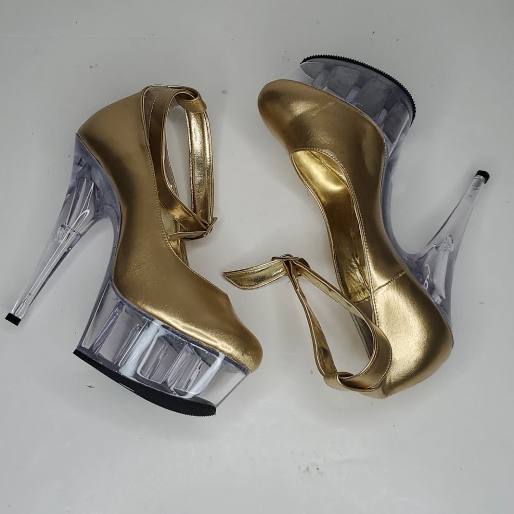 GASOLINE GOLD ANKLE STRAP SHOES